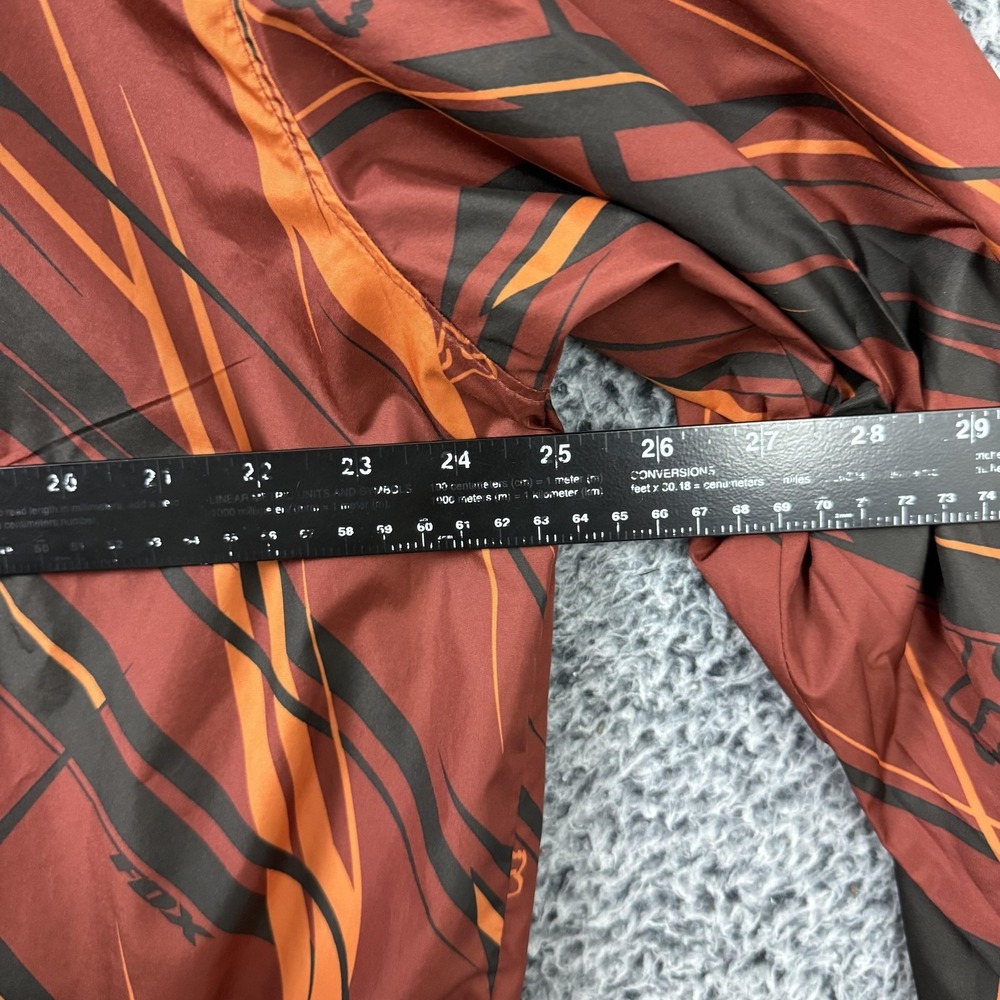 Fox Racing Jacket Mens XL Brown Hooded Windbreaker Full Zip Lightweight Graphic - Picture 8 of 10
